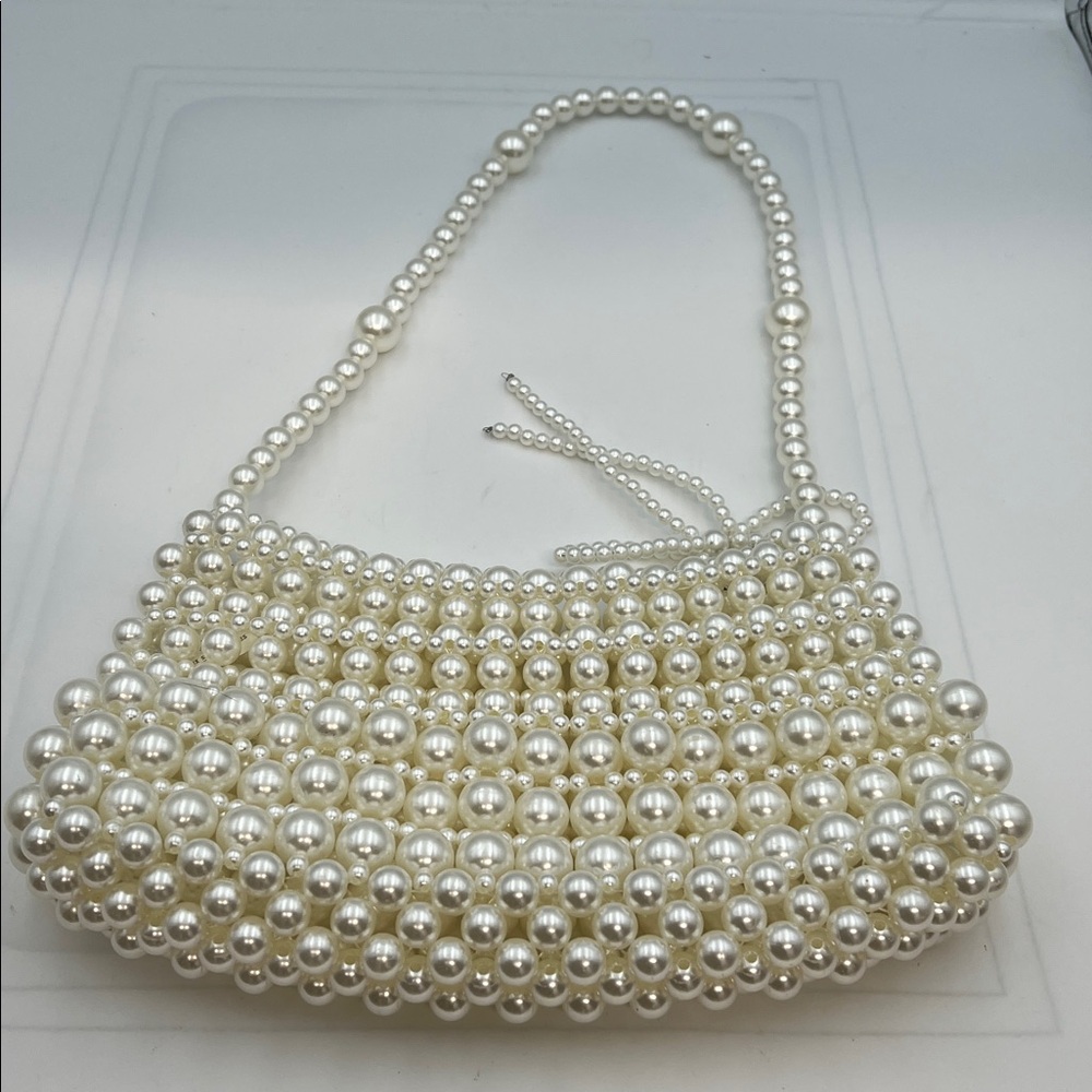 Pearl-Embellished Shoulder Bag - Cream - Picture 3 of 4